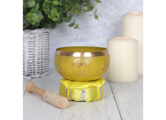 Yellow Solar Plexus Chakra Brass Singing Bowl RRP £39.99 STOCK DUE 18/11/21