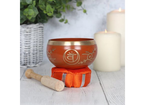 Orange Sacral Chakra Brass Singing Bowl RRP £39.99 STOCK DUE 29/10/21