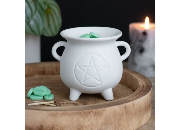 White Pentagram Cauldron Oil Burner STOCK DUE 28/2/22