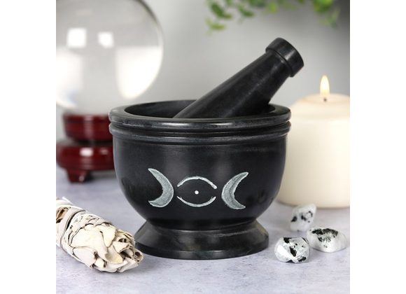 Soap Stone Triple Moon Pestle and Mortar