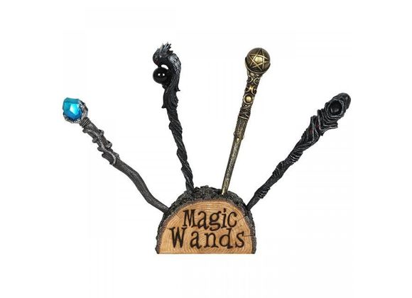 Wiccan Wand Display With 4 Wands STOCK DUE SOON