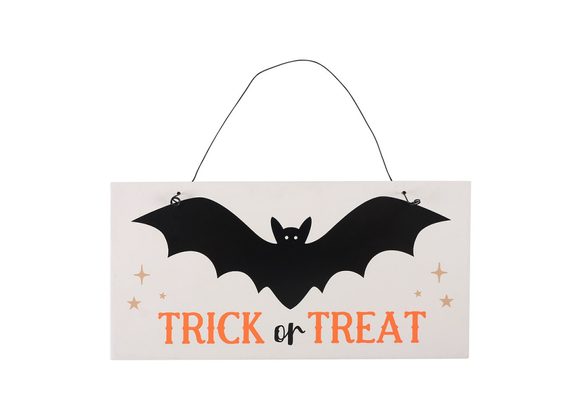 Trick or Treat Bat Hanging Sign STOCK DUE SOON