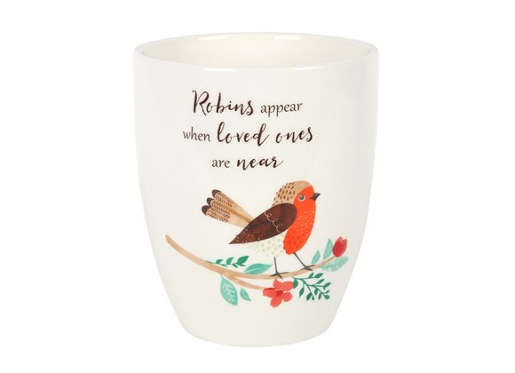 Winter Robin Ceramic Plant Pot