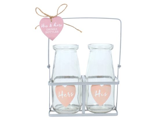 His & Hers Glass Bottle Set