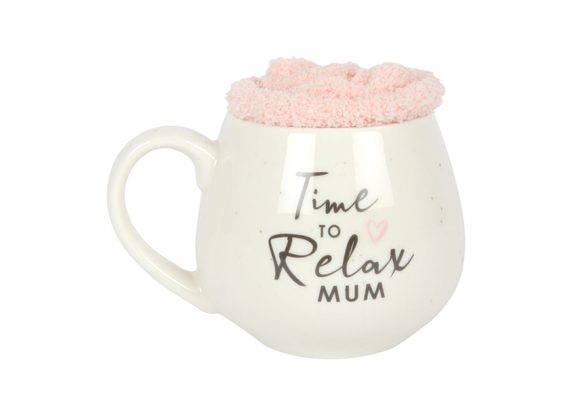 Time to Relax Mum Mug and Sock Set STOCK DUE 30/1/22