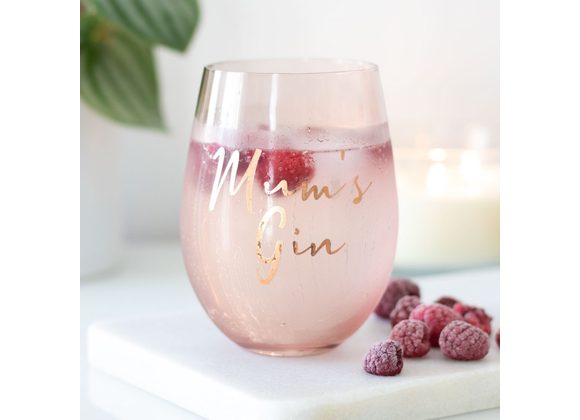 Mum's Gin Stemless Wine Glass STOCK DUE 30/1/22