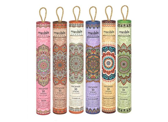 Mandala Incense Sticks in Tube with Holder