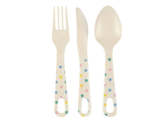 Spotted Bamboo Cutlery Set STOCK DUE 30/1/22