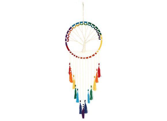 100cm Rainbow Beaded Tree of Life Dreamcatcher RRP £24.99