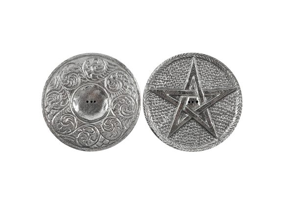 10cm Silver Pentagram Incense Holder