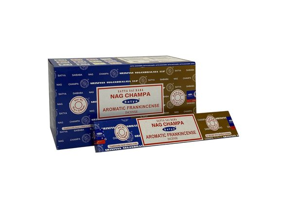 12 Pack of Combo Satya Incense - Nag Champa Aromatic Frankincense 