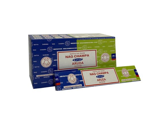 12 Pack of Combo Satya Incense - Nag Champa Aruda 