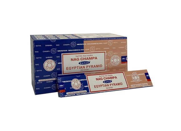 12 Pack of Combo Satya Incense - Nag Champa Egyptian Pyramid