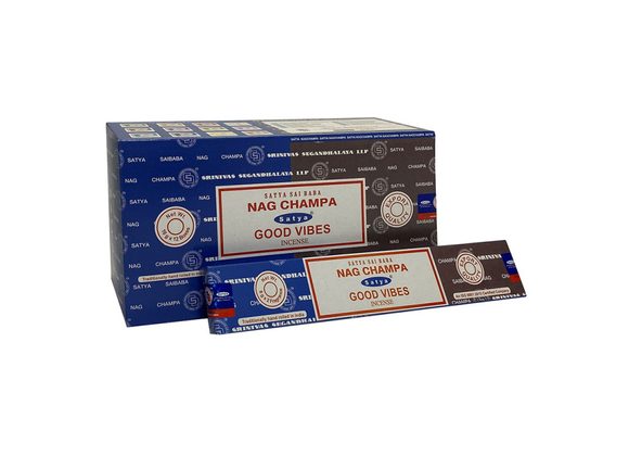 12 Pack of Combo Satya Incense - Nag Champa Good Vibes 