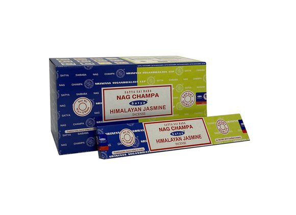 12 Pack of Combo Satya Incense - Nag Champa Himalayan Jasmine 