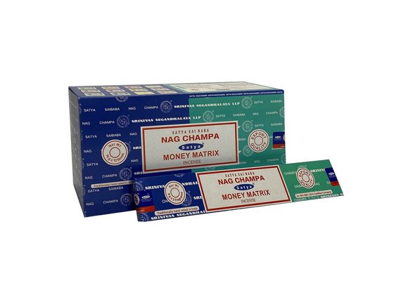 12 Pack of Combo Satya Incense - Nag Champa Money Matrix