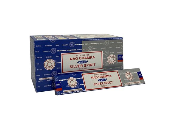 12 Pack of Combo Satya Incense - Nag Champa Silver Spirit 