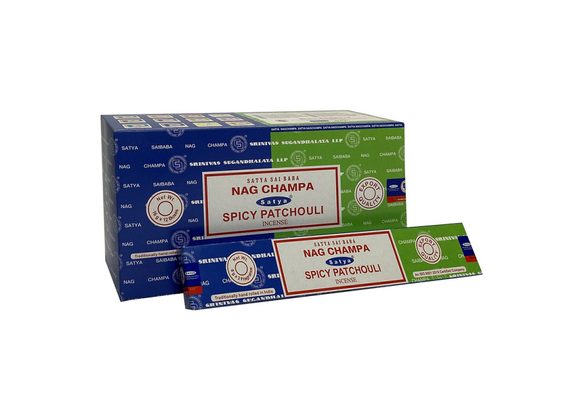 12 Pack of Combo Satya Incense - Nag Champa Spicy Patchouli 