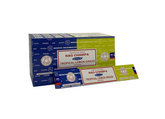 12 Pack of Combo Satya Incense - Nag Champa Tropical Lemon Grass