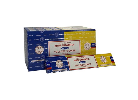 12 Pack of Combo Satya Incense - Nag Champa Yellow Flower 