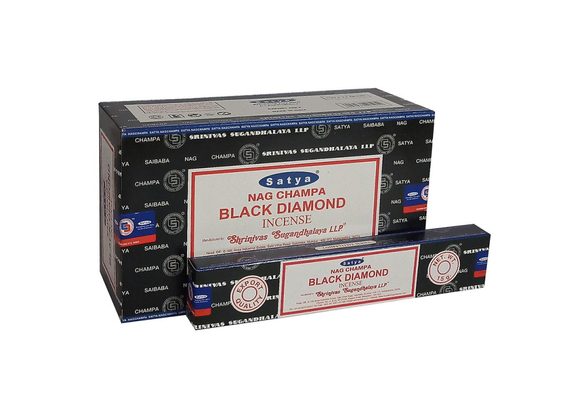 12 Packs of Black Diamond Incense Sticks by Satya