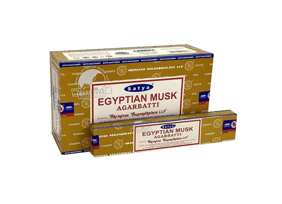 12 Packs of Egyptian Musk Incense Sticks by Satya