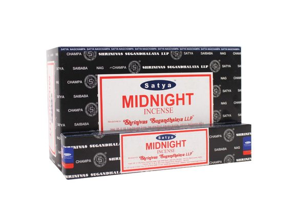 12 Packs of Midnight Incense Sticks by Satya