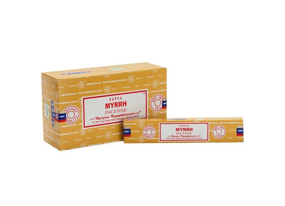 12 Packs of Myrrh Incense Sticks by Satya