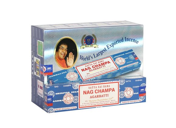 12 Packs of Nag Champa Incense Sticks by Satya