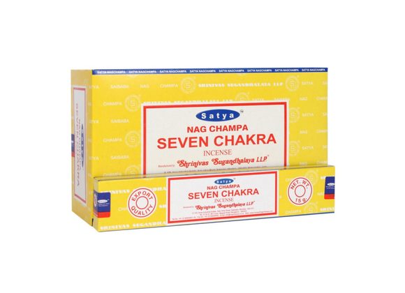 12 Packs of Seven Chakra Incense Sticks by Satya