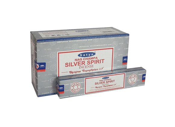 12 Packs of Silver Spirit Incense Sticks by Satya