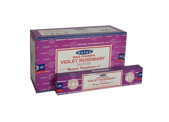 12 Packs of Violet Rosemary Incense Sticks by Satya