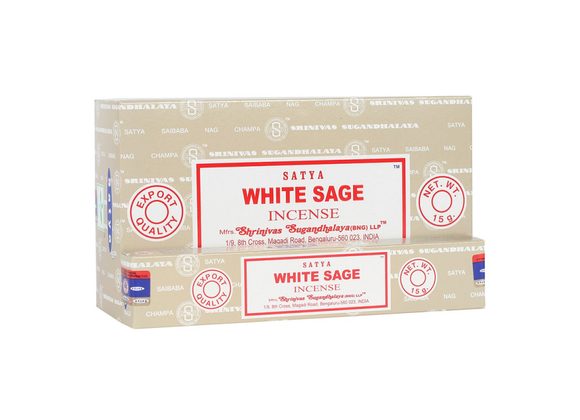 12 Packs of White Sage Incense Sticks by Satya