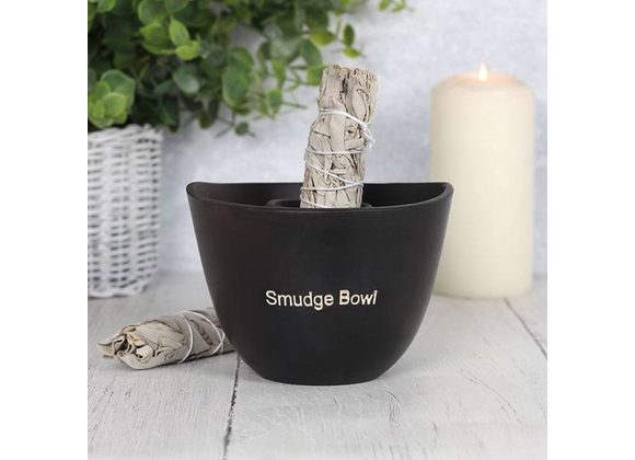 12.5cm Black Ceramic Smudge Bowl STOCK DUE SOON