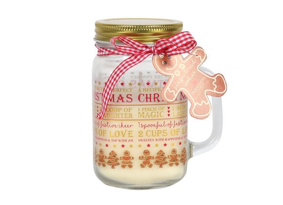 13cm Gingerbread Cookies Mason Jar Candle STOCK DUE 29/10/21