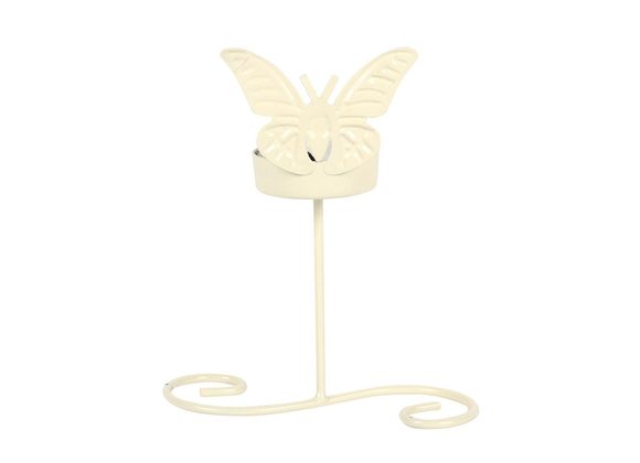 14cm Cream Butterfly Tealight Holder