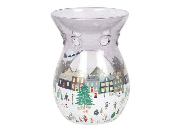 15.5cm Christmas Market Glass Oil Burner RRP £19.99 STOCK DUE SOON