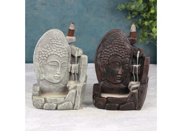 17cm Buddha Face Backflow Incense Burner 