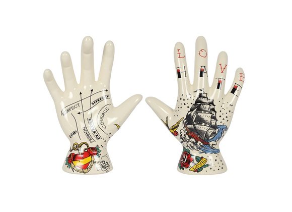 19cm Palmistry Tattoo Hand Ornament STOCK DUE SOON