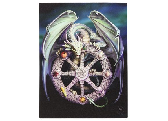 19x25cm Wheel of the Year Canvas Plaque By Anne Stokes