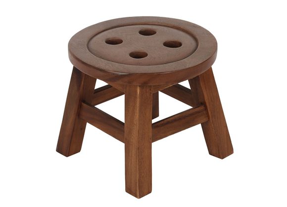 26cm Children's Wooden Button Stool RRP £29.99 STOCK DUE 20/12/21