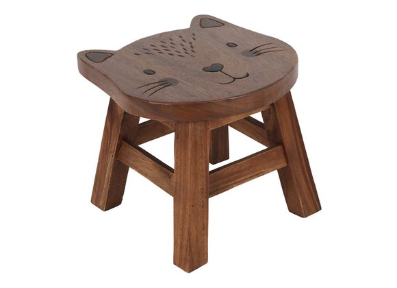 26cm Children's Wooden Cat Stool RRP £29.99 STOCK DUE 20/12/21