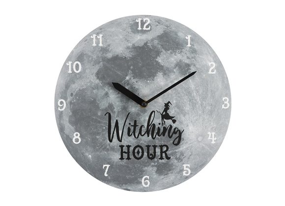 28cm Witching Hour Moon MDF Clock