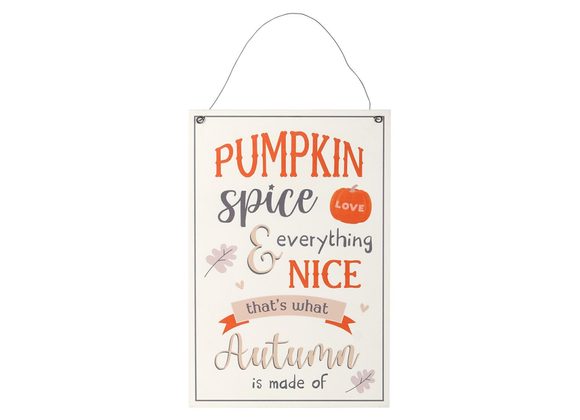 30cm Pumpkin Spice Hanging Sign STOCK DUE SOON