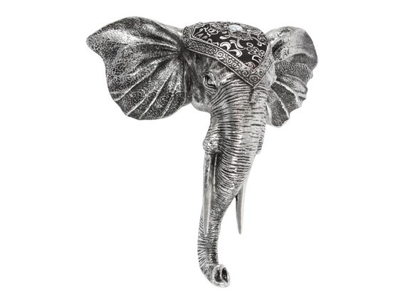 31cm Silver Elephant Head Wall Hanging RRP £69.99