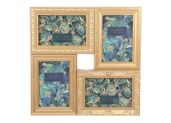 33cm Gold Leaf Multi Photo Frame