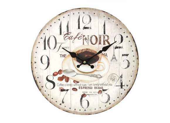 34cm Shabby Chic Café Noir Clock STOCK DUE 20/11/21