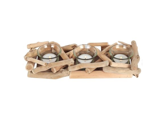 3pc Driftwood Candle Holder STOCK DUE 30/11/21