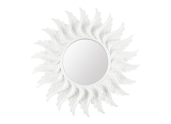 47cm Round White Glitter Angel Wing Mirror RRP £74.99