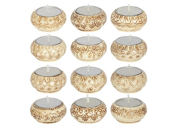 5.5cm Natural Cream Tealight Holders STOCK DUE 21/2/22